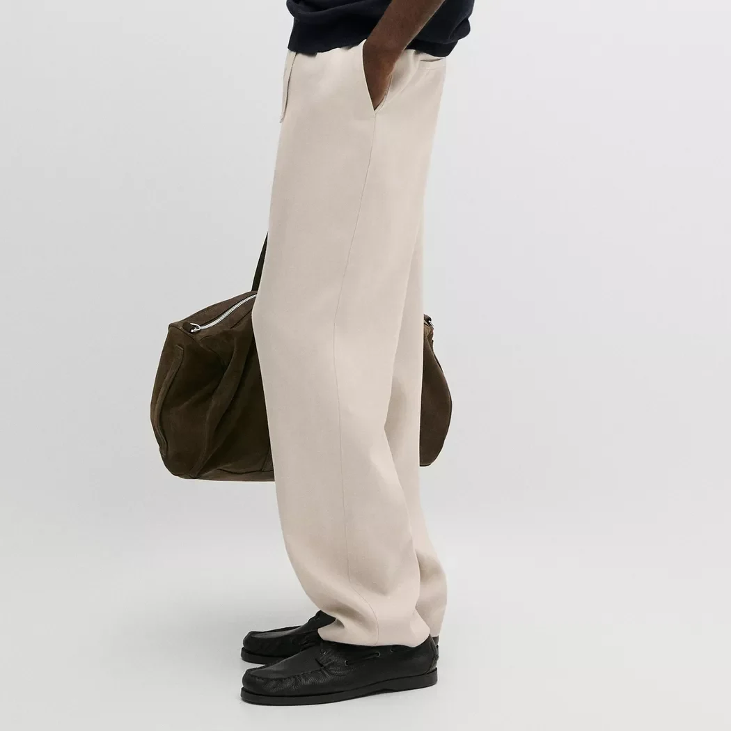 Pantalon total look détail taille lin — Massimo Dutti