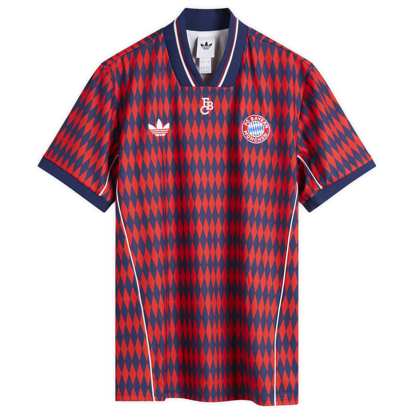 FC Bayern Munich Lifestyler Jersey Top Red & Dark Blue — Adidas