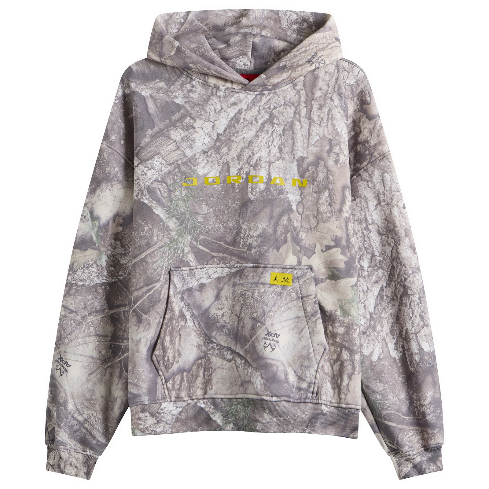 Jordan Brooklyn Camo Fleece Hoodie White & Bright Citron — Jordan