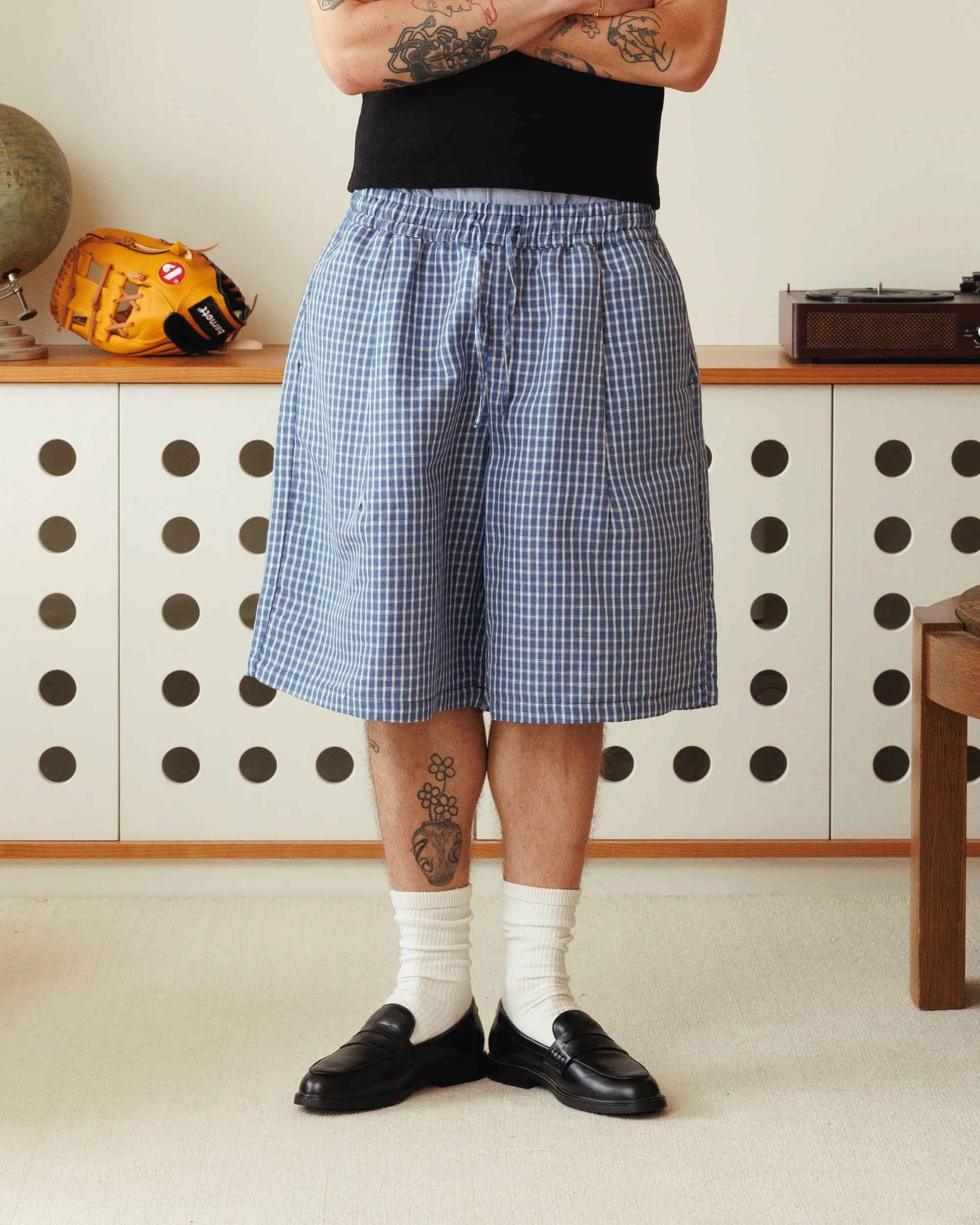 Shorts Drift – Carreaux Bleus — Human With Attitude