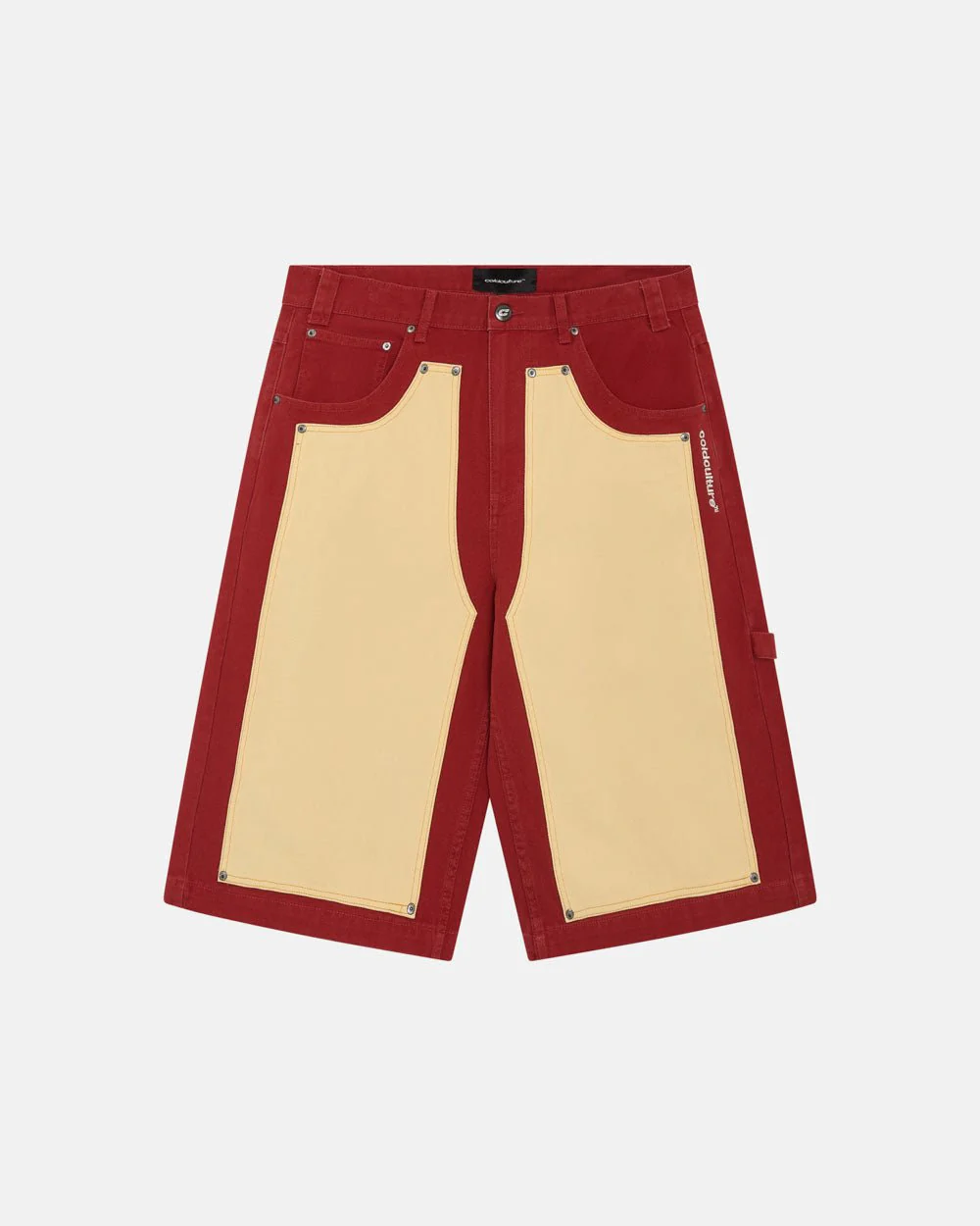Shorts carpenter panels burgundy and vanille — Cold culture